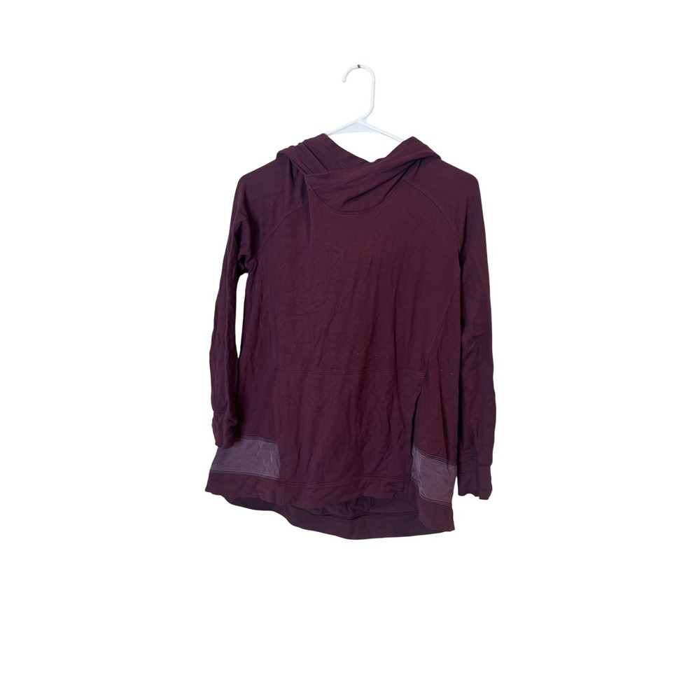 Lululemon Hoodie Womens Medium Purple Lightweight Tunic Pullover Logo Top